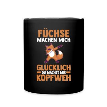 Fuchs - Tasse einfarbig - Schwarz - Vorne