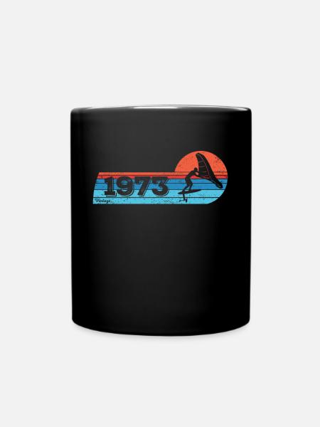 Wingfoil Surfer Anniversaire Vintage 1973 Né - Mug uni - noir