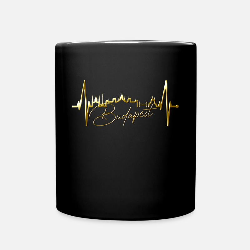 Budapest Skyline Herzschlag Ungarn Herz Budapester - Tasse einfarbig - Schwarz