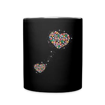 Enceinte Maman Chat Maman Maman Deux Coeurs - Mug uni - noir - Devant