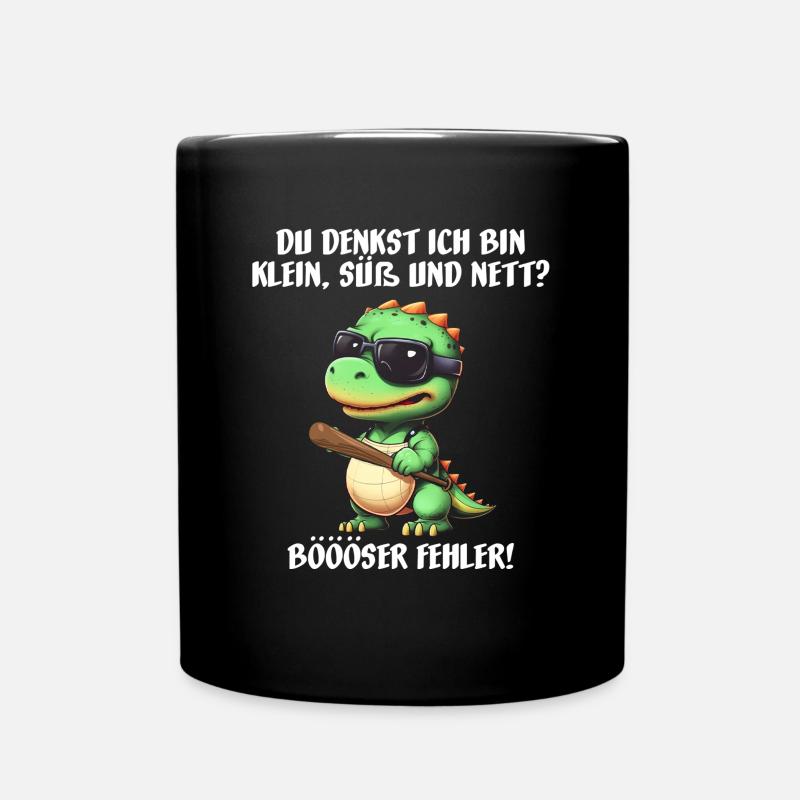 Du denkst ich bin klein süß nett böser Fehler - Tasse einfarbig - Schwarz
