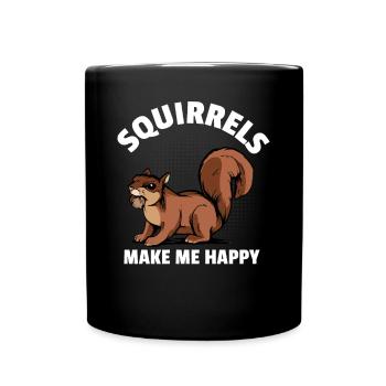 Les écureuils rongeurs animaux de la forêt me rendent heureux - Mug uni - noir - Devant