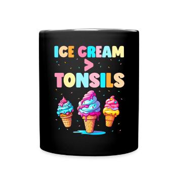 Tonsillektomie Genesung Mandelentfernung - Tasse einfarbig - Schwarz - Vorne