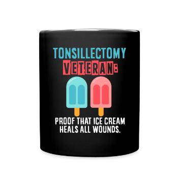 Tonsillektomie Genesung Mandelentfernung - Tasse einfarbig - Schwarz - Vorne