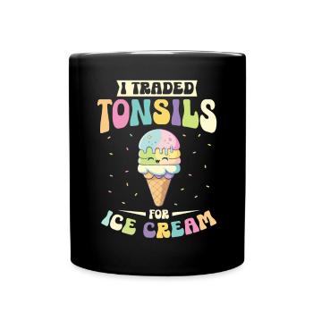 Tonsillektomie Genesung Mandelentfernung - Tasse einfarbig - Schwarz - Vorne