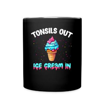 Tonsillektomie Genesung Mandelentfernung - Tasse einfarbig - Schwarz - Vorne