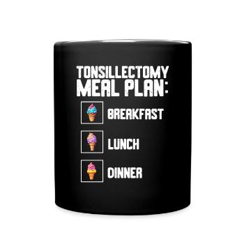 Tonsillektomie Genesung Mandelentfernung - Tasse einfarbig - Schwarz - Vorne