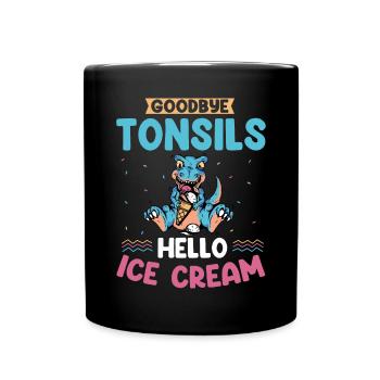 Tonsillektomie Genesung Mandelentfernung - Tasse einfarbig - Schwarz - Vorne