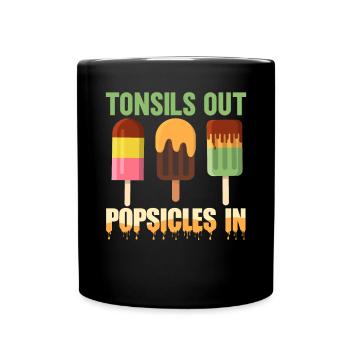 Tonsillektomie Genesung Mandelentfernung - Tasse einfarbig - Schwarz - Vorne