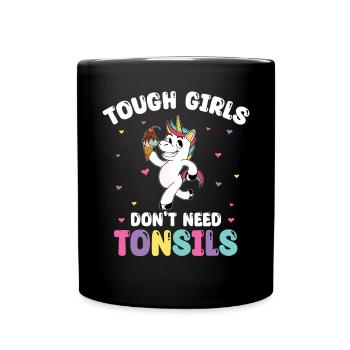 Tonsillektomie Genesung Mandelentfernung - Tasse einfarbig - Schwarz - Vorne