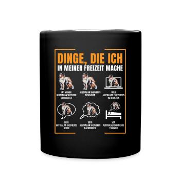 Australian Shepherd - Tasse einfarbig - Schwarz - Vorne