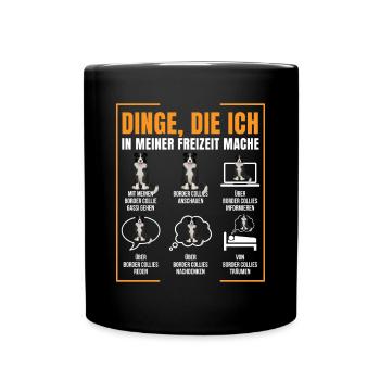 Border Collie - Tasse einfarbig - Schwarz - Vorne