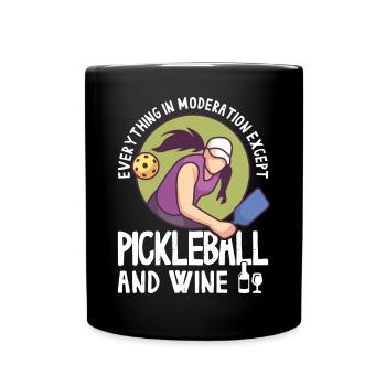 Pickleball und Wein für Pickle Ball, Was That out - Tasse einfarbig - Schwarz - Vorne