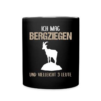 Bergziegenfreund - Tasse einfarbig - Schwarz - Vorne