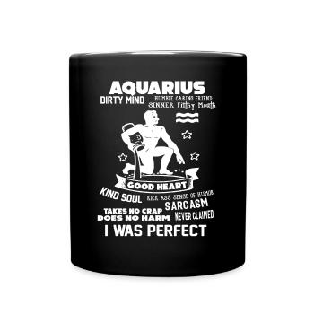 Aquarius Proud To Be An Aquarius - Full Colour Mug - black - Front