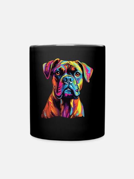 Aquarelle colorée Boxer - Mug uni - noir