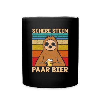  Bier Faultier - Tasse einfarbig - Schwarz - Vorne
