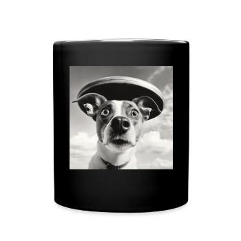 Selfie Chien OVNI Drôle Alien Ovni Amoureux De Chien - Mug uni - noir - Devant