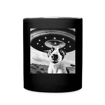Selfie UFO Dog Funny Alien Ufo Dog Lover - Full Colour Mug - black - Front