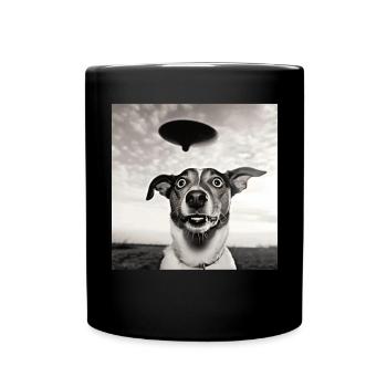 Selfie Chien OVNI Drôle Alien Ovni Amoureux De Chien - Mug uni - noir - Devant