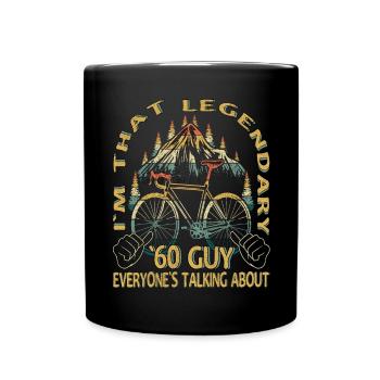 Road Bike Gift for Vintage 1960s Cyclist - Full Colour Mug - black - Front