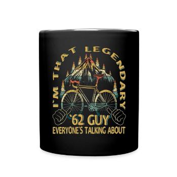 Road Bike Gift for Vintage 1962 Cyclist - Full Colour Mug - black - Front