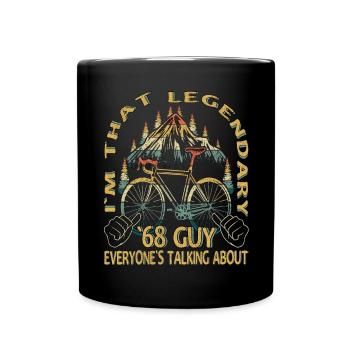 Road Bike Gift for Vintage 1968 Cyclist - Full Colour Mug - black - Front
