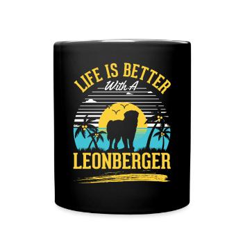 Life is better with a Leonberger - Full Colour Mug - black - Front