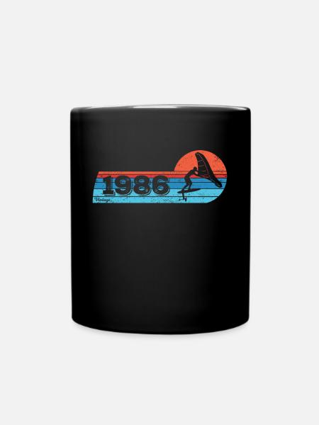 Wingfoil-Surfer Geburtstag Jahrgang 1986 geboren - Tasse einfarbig - Schwarz