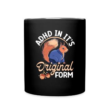 Écureuil Animal Cool forêt TDAH dans son Original - Mug uni - noir - Devant