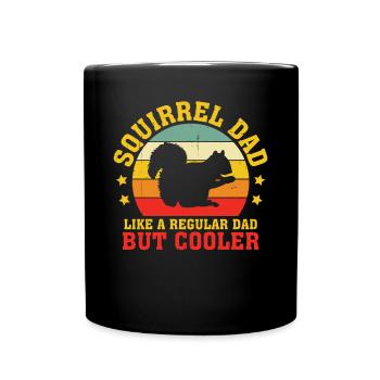 Vintage Squirrel Dad Forest Animal Father Retro - Full Colour Mug - black - Front