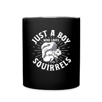 Men Forest Animal Funny Just A Boy Who Loves Squir - Full Colour Mug - black - Front