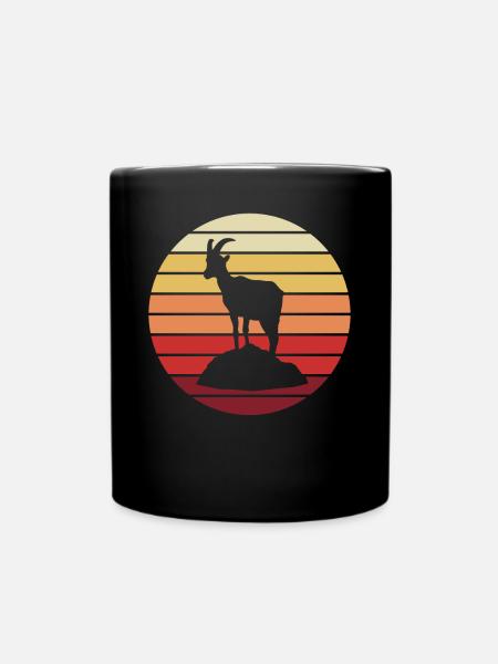 Die Bergziege - Tasse einfarbig - Schwarz