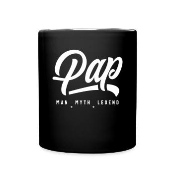 Pap Man Myth Legend Funny Dad Grandpa - Full Colour Mug - black - Front