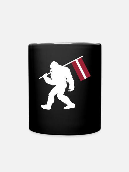 Lettland - Tasse einfarbig - Schwarz