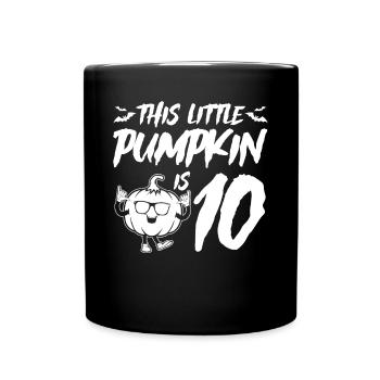 Halloween Birthday This Little Pumpkin Is 10 Years - Full Colour Mug - black - Front
