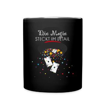 Magier Kartentricks Kartenmagie Kartenzauber Magie - Tasse einfarbig - Schwarz - Vorne
