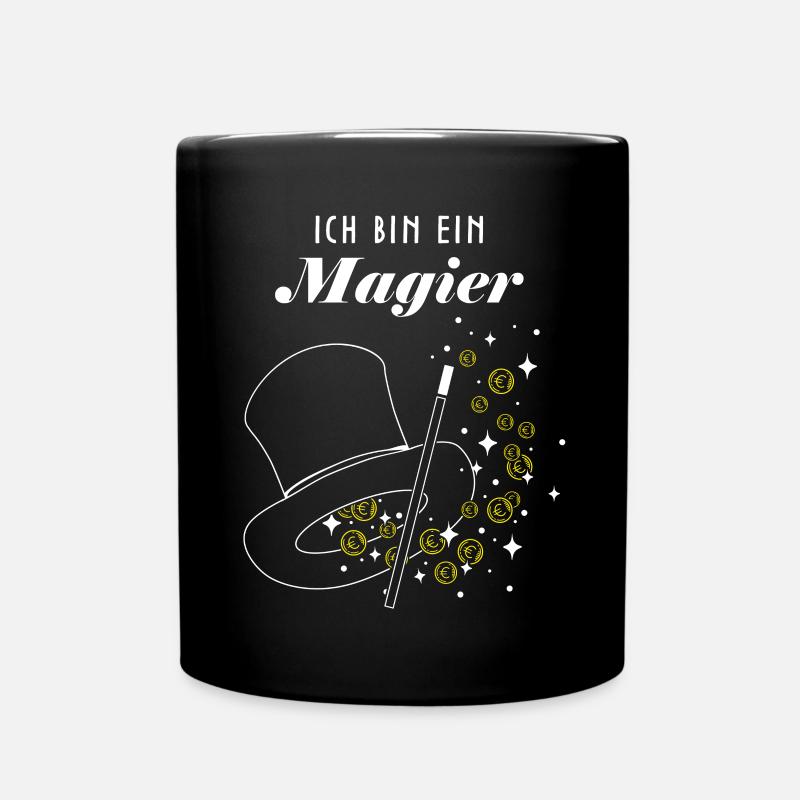 Magier Zauberer Münzmagie Münztricks Illusionist - Tasse einfarbig - Schwarz