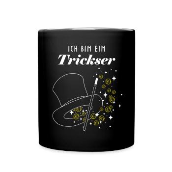 Trickser Zaubertrick Zaubershow Trickkünstler - Tasse einfarbig - Schwarz - Vorne