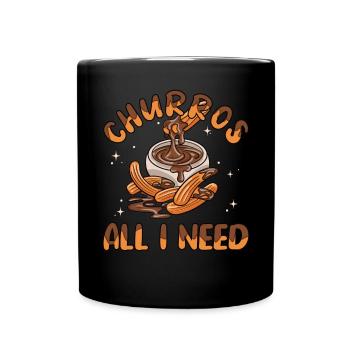 Churros All I need - Tasse einfarbig - Schwarz - Vorne