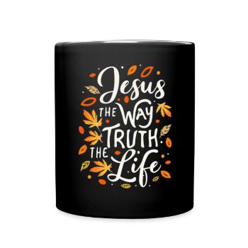 Jesus The Way The Truth The Life - Tasse einfarbig - Schwarz - Vorne