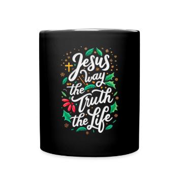 Jesus Way the Truth the Life - Full Colour Mug - black - Front