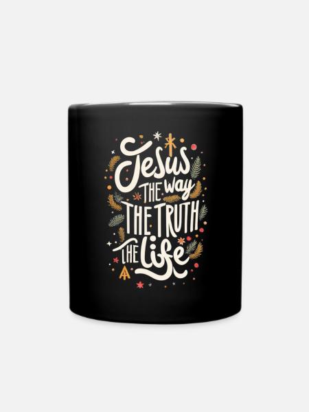 Jesus the Way the Truth the Life God - Full Colour Mug - black