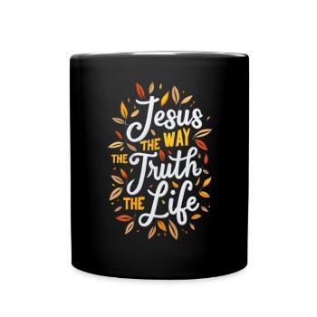 Jesus Weg Wahrheit Leben Design - Tasse einfarbig - Schwarz - Vorne