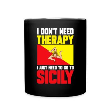 Sicily Flag Italy Sicily - Full Colour Mug - black - Front