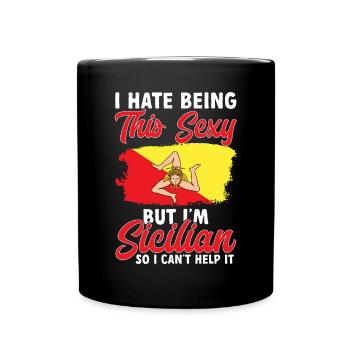 Sicily Flag Italy Sicily - Full Colour Mug - black - Front