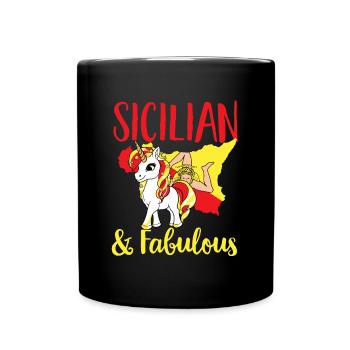 Sicile Drapeau Italie Sicile - Mug uni - noir - Devant