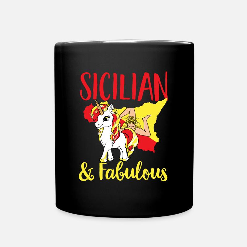 Sicile Drapeau Italie Sicile - Mug uni - noir