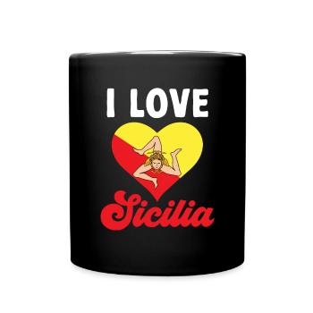 Sicile Drapeau Italie Sicile - Mug uni - noir - Devant