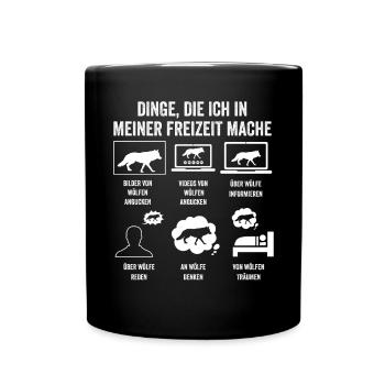 Tier Waldtier Wolf - Tasse einfarbig - Schwarz - Vorne